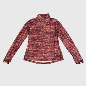 NIKE DRI-FIT WOMEN’S MULTI STRIPES 1/2 ZIP PULL OVER LONG SLEEVE TOP LARGE